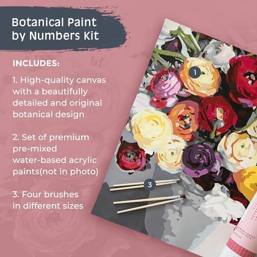 Pink Picasso Paint by Number Kit, for Adults & Teens,16x20, Petals for Me