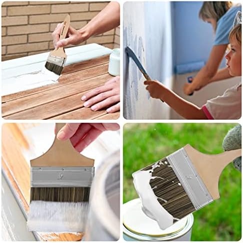 Genixart Double Thick Chip Paint Brush, Wood Stain Brush for Fence, 4 Inch