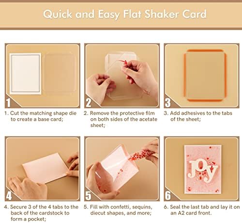 37pcs/Set Flat Shaker Covers with Cutting Dies for Round Flat Shaker Covers Cards Making Plastic Transparent Shaker Creator Acetate Sheets Arts Crafts Projects DIYScrapbooking Supplies Handmade