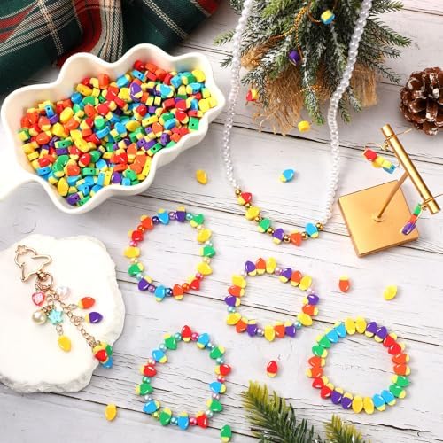 300Pcs Christmas Bulbs Polymer Clay Beads for Jewelry Making