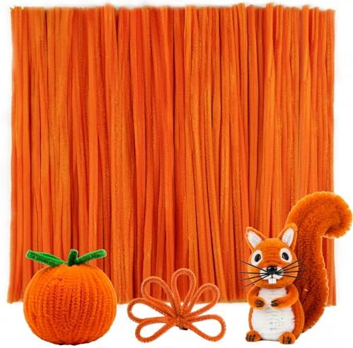 Caydo 200 Pieces Orange Pipe Cleaners for Flowers Making