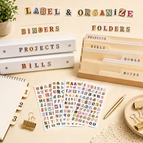 1980 PCS Scrapbook Letter Stickers, 30 Sheets Ransom Vintage Alphabet Stickers with Numbers, Small Letter Stickers for Junk Journaling Supplies, Scrapbooking, Planner, Journal, Scrap Book Supplies