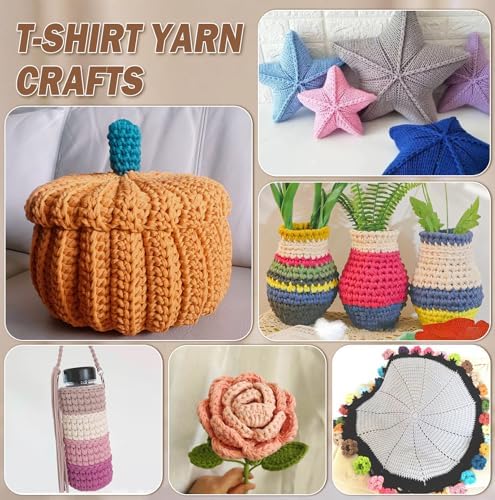 MESTOON 1000g T-Shirt Yarn Soft Elastic Crochet Cappuccino