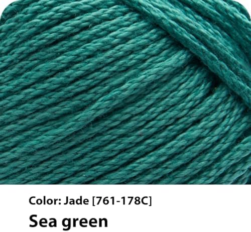 Lion Brand Yarn, 24/7 Cotton Yarn, Jade, Green, 3 Pack
