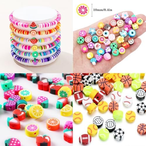 BBita 2480pcs Polymer Clay Beads Charms for Bracelets Making Kit Cute Fun Charms Beads Friendship Bracelet Making DIY Arts Crafts Birthday Gifts Toys for Kids Girls Age 6-13