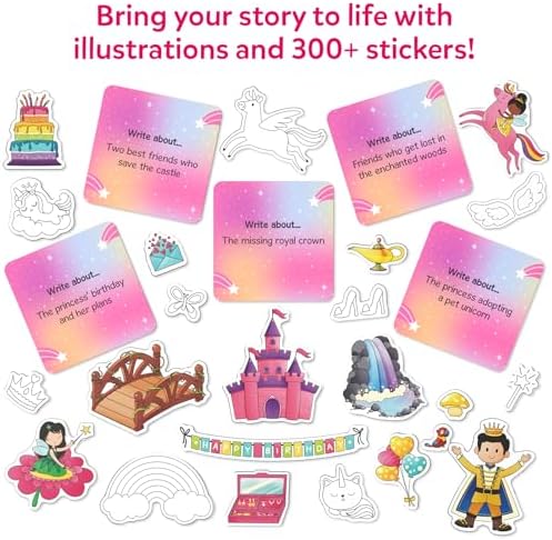 Skillmatics Storybook Art Kit – Unicorns & Princesses, Craft & Writing Kit