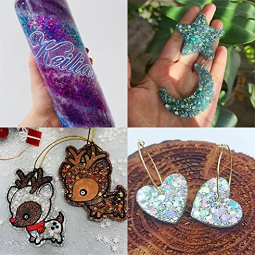 Holographic Chunky and Fine Glitter Mix, 45 Colors Festival Sequins & Powder, Iridescent Flakes, Cosmetic Face Body Eye Hair Nail Art Resin Tumbler Loose Glitter