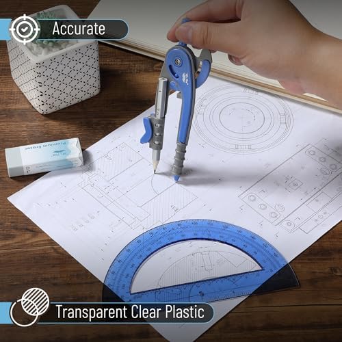 Mr. Pen- Geometry Compass and Protractor Set, 6 Inch Compass