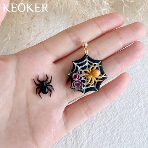 KEOKER Halloween Polymer Clay Molds 2Pcs, Spider Polymer Clay Silicone Mold, Polymer Clay Earrings Decoration (Substitute Polymer Clay Cutters)