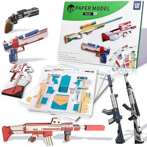 3D Paper Building Model, DIY Origami Kit for Kids Ages 8-12, Includes 8 Pre-cut, Easy-to-Assemble Weapon 3D Paper Building Models, Origami Kit for Kids Ages 8-12