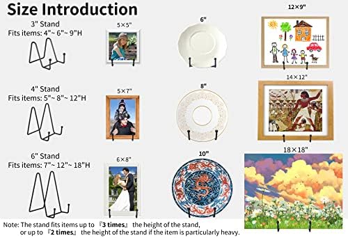 IBosins 5-Pack 3-Inch Small Plate Display Stands Black Metal Frame Stand