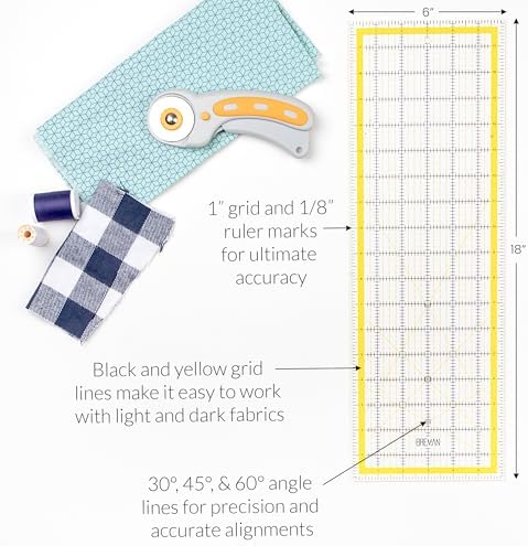 WA Portman 12x18 Fabric Cutting Mat, Quilting Rotary Cutter, Acrylic Ruler
