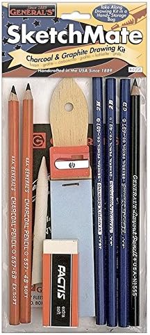 General's SketchMate Graphite & Charcoal Drawing Kit w/Artist Accessories