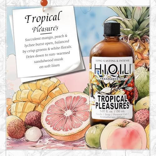 HIQILI Tropical Pleasures Fragrance Oil for Diffuser,Candle&Soap Craft