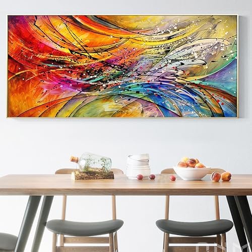 YALKIN Paint by Number for Adult Kits, DIY Abstract Oil Acrylic Painting Kits for Adults Beginners on Canvas for Home Wall Decor Gifts 40x90CM/15.8x35.4in (No Frame)