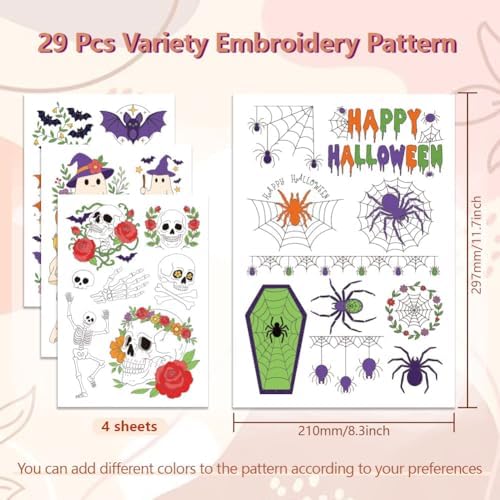 peacoblue Halloween Elements Stick and Stitch Embroidery Patterns
