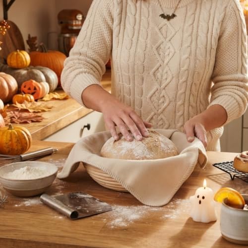 Flour Sack Towels Sourdough Bread Baking Supplies | Bread Dough Proofing Unbleached Bread Proofing Cloth, Organic Cotton Baking Cloth for Baguettes, Ciabatta, Pastry – Reusable, 28"x28", 6-Pack