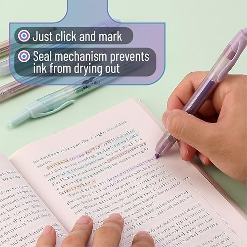 Mr. Pen- Retractable Highlighters, 6 Pack, Muted Pastel Colors