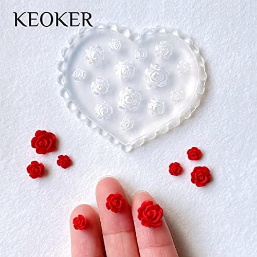 KEOKER Flower Polymer Clay Molds - 4 Pcs Daisy Miniature Clay Molds, Polymer Clay Molds for Polymer Clay Earrings Decoration (Mini Flower)
