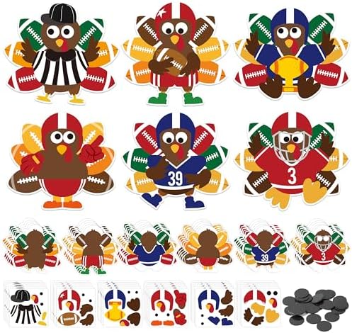 Haooryx DIY Fall Football Turkey Magnet Craft Kit Autumn Sticker Craft
