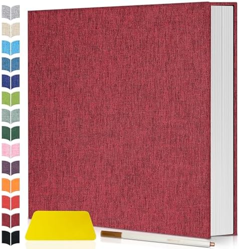 Artfeel Photo Album Self Adhesive Scrapbook,60 Pages Large Photo Book for 4x6,5x7,8x10 Pictures,DIY Album for Baby Wedding Family Travel Birthday,with Metallic Pen and Scraper