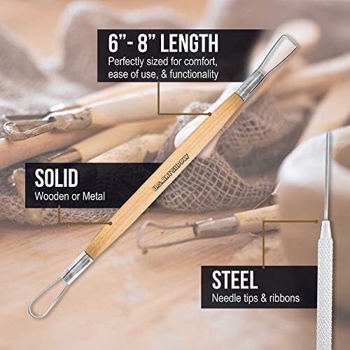 U.S. Art Supply Pottery & Clay Tools Set (12-Piece)