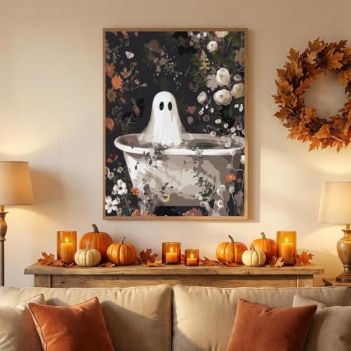 Halloween Paint by Numbers Kit for Adults,Paint by Number-Ghost 12x16 in