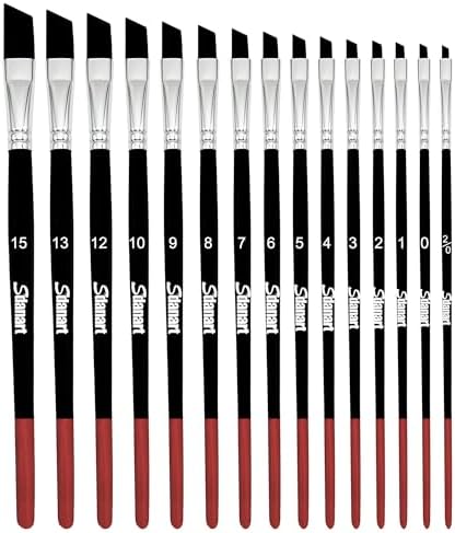 Sdanart Angular Paint Brushes,15 PCS Angled Paint Brush Angled Paintbrush