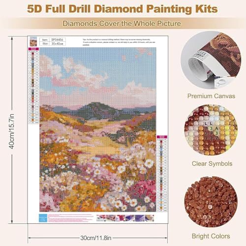 YOLENIX Valley Diamond Art Kits for Adult Diamond Painting Kit for Beginner