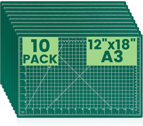 Cutting Mat 12"x18", 10 Pack Double-Sided 5-Ply Self Healing Sewing Cutting Mat, Cutting Mats Board for Crafts-Sewing, Fabric, Quilting, Scrapbooking Project