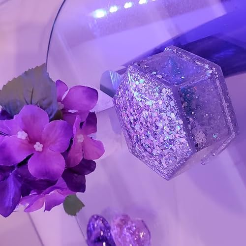 HEMOER Light Purple Opal Glitter 100g/3.5oz, Cosmetic Mixed Hexagon Chunky & Fine Craft Glitter Resin Sequins for Epoxy Glass, Resin Art, Body, Hair, Face, Nail, Tumbler, Festival Party