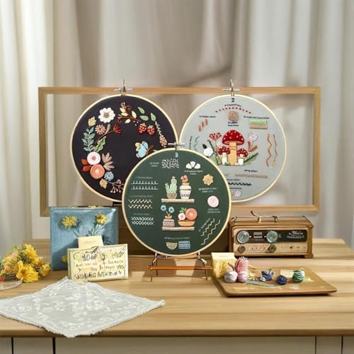 TIANLIN 4 Pack Embroidery Kit for Beginners,Adults DIY Starter Kit