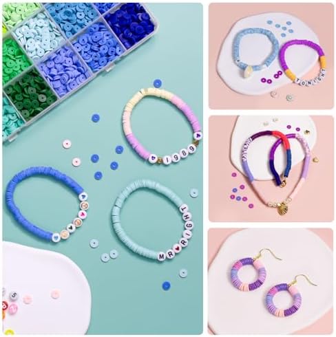 LEUCHTAMOR 15000PCS Clay Beads 96 Colors Friendship Bracelet Making Kit 4 Boxes Polymer Clay Beads Disc Clay Beads with Charms for Jewelry Making,Crafts Gifts