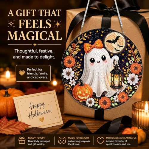 Ghost Diamond Art Hanging Kit for Adult, Diamond Art Painting 8x8inch