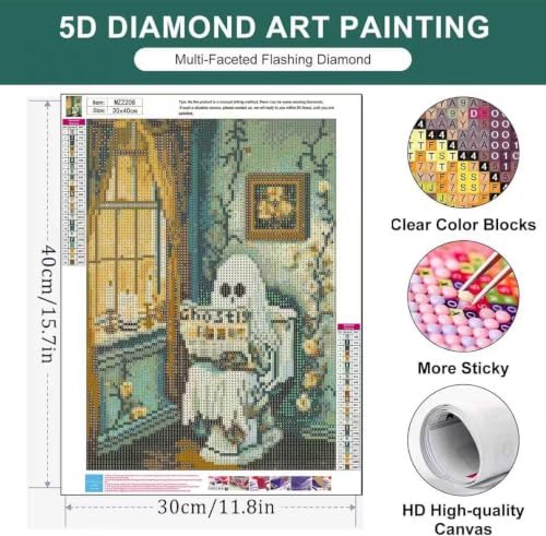 Zythron Ghost Diamond Art Kits for Adults,Diamond Art Kits for Beginners