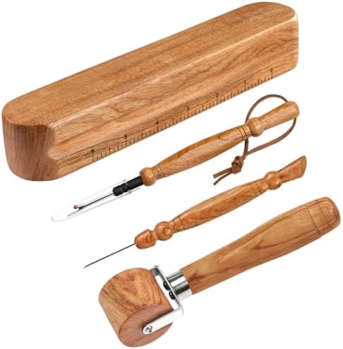 Savina Set 4 - Tailor Clapper/Seam Roller/Stiletto/Seam Rippers for Sewing - Wooden Sewing Quilting Tools