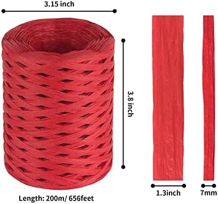 Cuttte 218 Yards Raffia Yarn for Crochet Craft Ribbon for Gift Wrapping