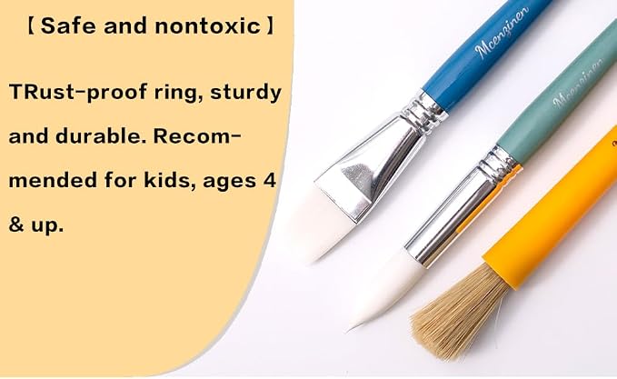 Kids Paint Brushes Bulk, 36PCS Classroom Paint Brushes for Kids