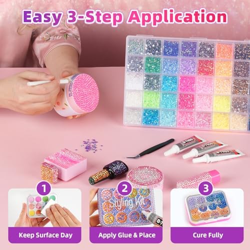 10000Pcs 40 Colors Bedazzler Kit with Rhinestones