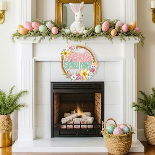 Large Size 12" Wooden Spring Ornaments to Paint, Flower Wooden DIY Blank Unfinished Round Wood Discs Ornament for Crafts Hanging Decorations(3PCS)