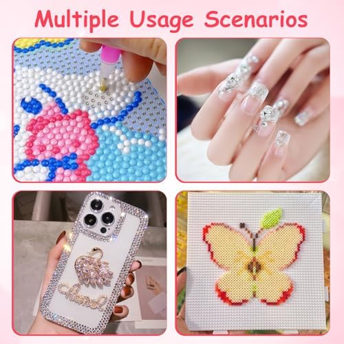 shuielai 10 Pcs for Diamond Painting Wax Refills with Storage Box, 10 Pack Wax Clay for Diamond Painting Pens DIY Craft Tools Accessories