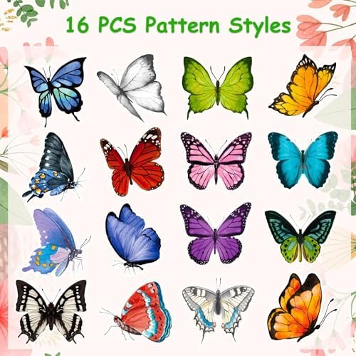 1200 PCS Butterfly Roll Stickers, 16 Styles Butterfly Stickers for Kids