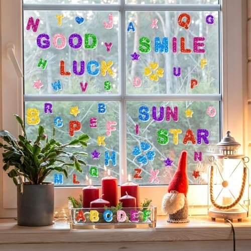 512 PCS Glitter Foam Letter Stickers, Alphabet Stickers for Crafts,8 Colors