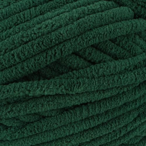 Loops & Threads Demi Purl Yarn – Super Bulky 100% Polyester, Soft Plush Chenille Yarn for Knitting & Crochet, Ideal for Blankets, Hats, Scarves & Crafts, Pineneedle