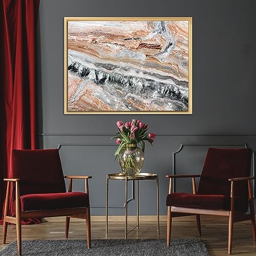 Pixy Canvas 18x24 inch Floater Frame for Canvas Paintings, Wood Panels, Canvas Panels & Stretched Canvas Boards. Floating Frame fits 5/8", 3/4" & max 7/8" Deep Artwork (Brass Gold; 18 x 24 inch)