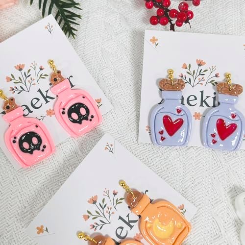 Xaekicr 3PCS Magic Potion Bottle Polymer Clay Cutters Set – Halloween Clay Earring Cutters Molds for DIY Earrings & Jewelry Making – Fun Clay Tools for Polymer Crafts