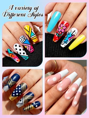 12 Colors Nail Art Pens Set, Kalolary Nail Art Markers 3D Nail Polish Pens