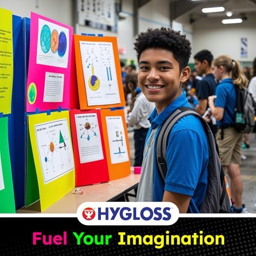 Hygloss Medium Poster Board 22x28 - 25 Assorted Neon Color Bulk Pack - 10 Pt. Thickness Colored Poster Board Paper for Projects, Signs, Displays - Posterboard Multipack 22" x 28"