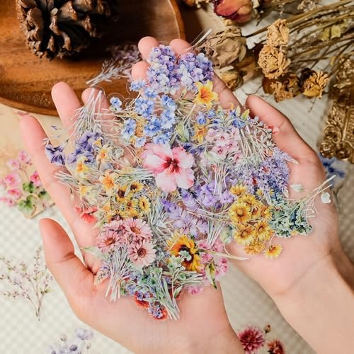 50Pcs Watercolor Flower Vinyl Stickers