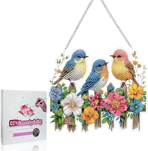 Koikify Bird Diamond Art Ornament for Adults, Hanging Diamond Painting Kit